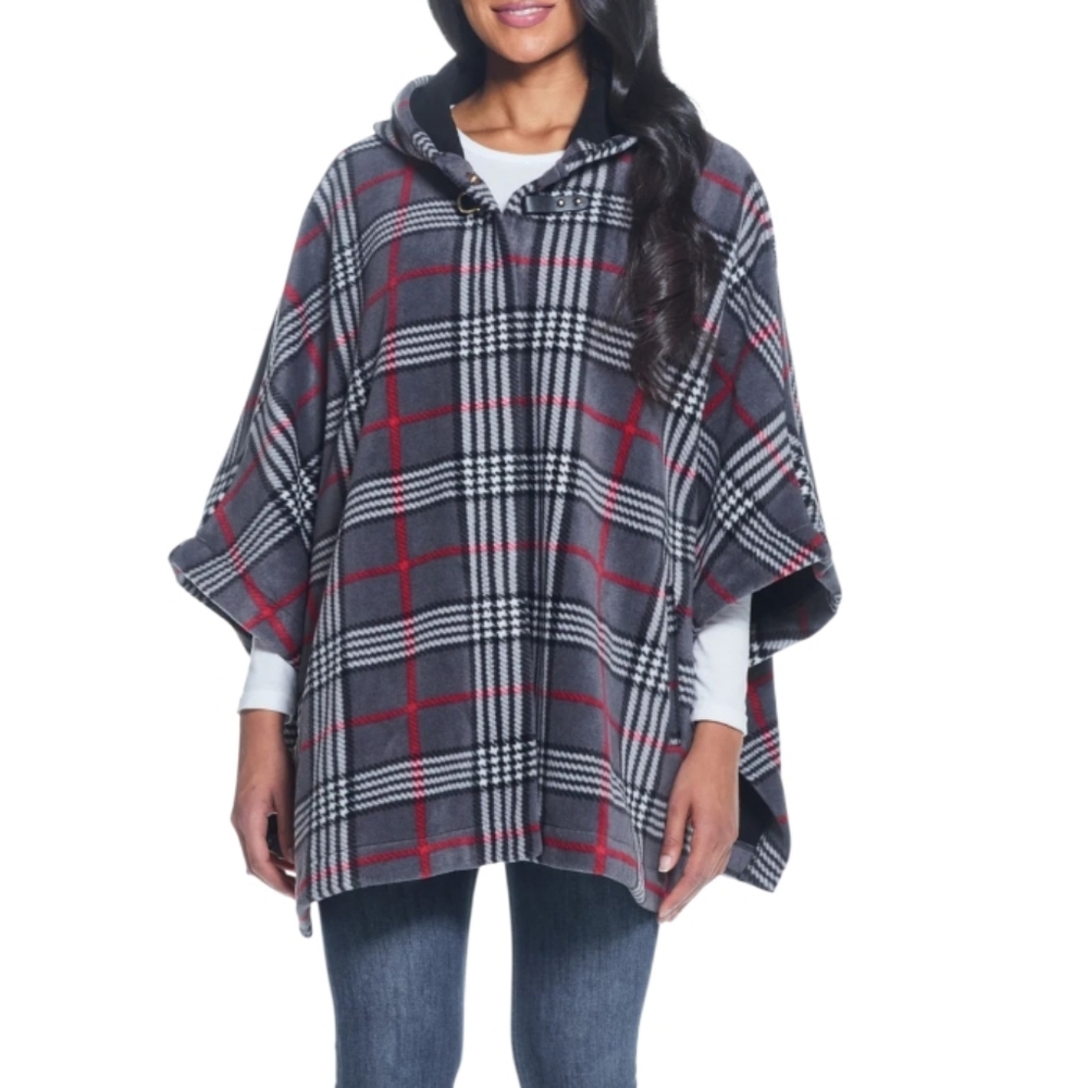 Weatherproof Hooded Fleece Poncho - Picture 5 of 13